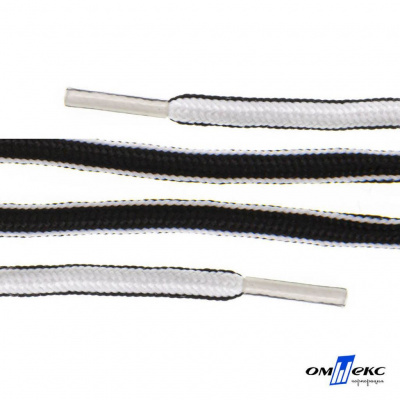 Шнурки #4-27, круглые 130 см, двухцветные (черно/белый) - купить в Ставрополе. Цена: 47.04 руб.