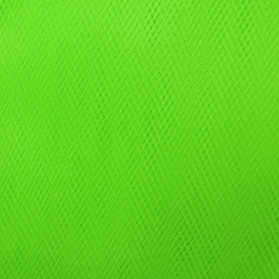 Фатин матовый 16-142, 12 гр/м2, шир.300см, цвет неон.зелёный - купить в Ставрополе. Цена 100.92 руб.