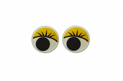 Глазки для игрушек, круглые, с бегающими зрачками, 8 мм/упак.50+/-2 шт, цв. -желтый - купить в Ставрополе. Цена: 59.05 руб.