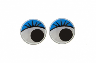 Глазки для игрушек, круглые, с бегающими зрачками, 12 мм/упак.50+/-2 шт, цв. -синий - купить в Ставрополе. Цена: 95.04 руб.