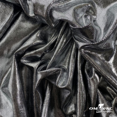 Трикотажное полотно голограмма, шир.140 см, #602 -чёрный/серебро - купить в Ставрополе. Цена 385.88 руб.