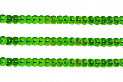 Пайетки "ОмТекс" на нитях, CREAM, 6 мм С / упак.73+/-1м, цв. 94 - зеленый - купить в Ставрополе. Цена: 297.48 руб.