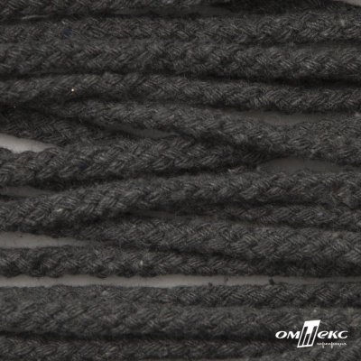 Шнур плетеный d-6 мм круглый, 70% хлопок 30% полиэстер, уп.90+/-1 м, цв.1088-т.серый - купить в Ставрополе. Цена: 588 руб.