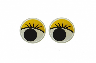 Глазки для игрушек, круглые, с бегающими зрачками, 12 мм/упак.50+/-2 шт, цв. -желтый - купить в Ставрополе. Цена: 95.04 руб.