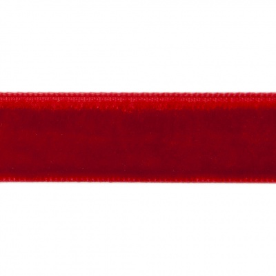 Лента бархатная нейлон, шир.12 мм, (упак. 45,7м), цв.45-красный - купить в Ставрополе. Цена: 396 руб.