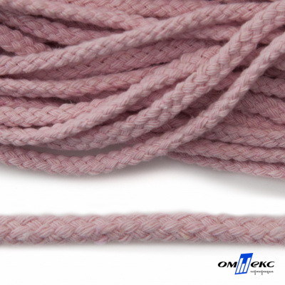 Шнур плетеный d-6 мм круглый, 70% хлопок 30% полиэстер, уп.90+/-1 м, цв.1087-розовый - купить в Ставрополе. Цена: 594 руб.