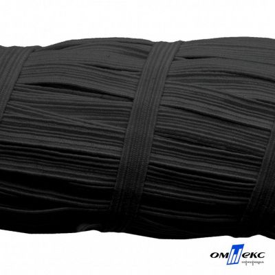 Резиновые нити с текстильным покрытием, шир. 6 мм (55 м/уп), цв.-черный - купить в Ставрополе. Цена: 210.75 руб.