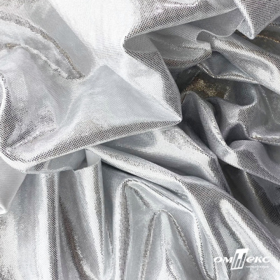 Трикотажное полотно голограмма, шир.140 см, #602 -белый/серебро - купить в Ставрополе. Цена 385.88 руб.