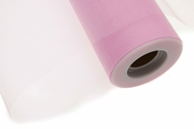 Фатин в шпульках 16-14, 10 гр/м2, шир. 15 см (в нам. 25+/-1 м), цвет розовый - купить в Ставрополе. Цена: 100.69 руб.
