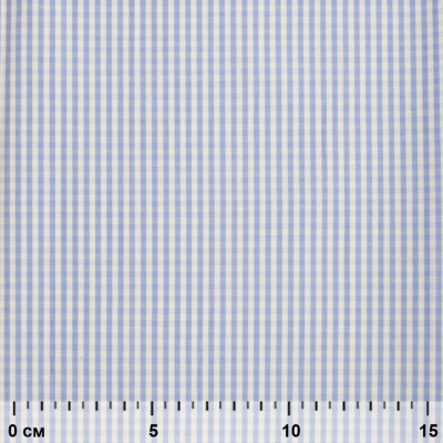 Ткань сорочечная Клетка Виши, 115 г/м2, 58% пэ,42% хл, шир.150 см, цв.2-голубой, (арт.111) - купить в Ставрополе. Цена 306.69 руб.