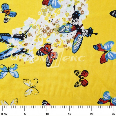 Плательная ткань "Софи" 7.2, 75 гр/м2, шир.150 см, принт бабочки - купить в Ставрополе. Цена 241.49 руб.