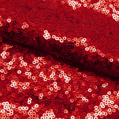 Сетка с пайетками №8, 188 гр/м2, шир.140см, цвет красный - купить в Ставрополе. Цена 433.60 руб.