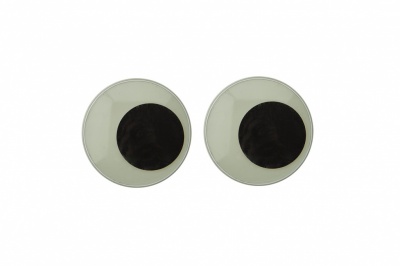 Глазки для игрушек, круглые, с бегающими зрачками, 24 мм/упак.50+/-2 шт, цв. -черно-белые - купить в Ставрополе. Цена: 60.32 руб.