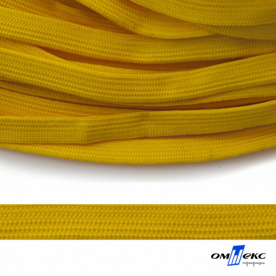 Шнур плетеный (плоский) d-12 мм, (уп.90+/-1м), 100% полиэстер, цв.269 - жёлтый - купить в Ставрополе. Цена: 8.62 руб.