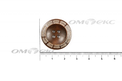 Пуговица деревянная круглая №53 (25мм) - купить в Ставрополе. Цена: 3.68 руб.