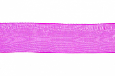 Лента органза 1015, шир. 10 мм/уп. 22,8+/-0,5 м, цвет ярк.розовый - купить в Ставрополе. Цена: 38.39 руб.