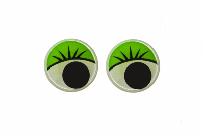 Глазки для игрушек, круглые, с бегающими зрачками, 12 мм/упак.50+/-2 шт, цв. -зеленый - купить в Ставрополе. Цена: 95.04 руб.