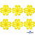Кружево гипюр "Ромашка" 0575-1169, шир. 25 мм/уп.13,7 м, цвет 8208-жёлтый - купить в Ставрополе. Цена: 289.76 руб.