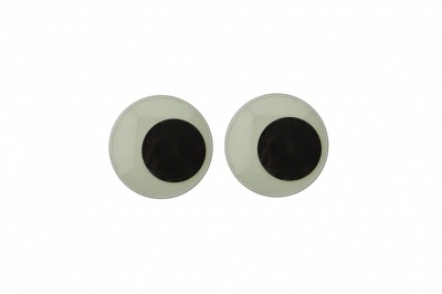 Глазки для игрушек, круглые, с бегающими зрачками, 15 мм/упак.50+/-2 шт, цв. -черно-белые - купить в Ставрополе. Цена: 47.40 руб.