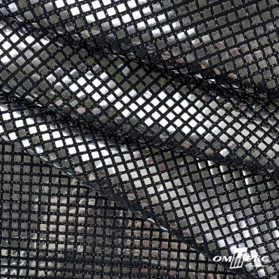 Трикотажное полотно голограмма, шир.140 см, #603 -черный/серебро - купить в Ставрополе. Цена 771.75 руб.