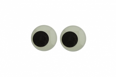 Глазки для игрушек, круглые, с бегающими зрачками, 12 мм/упак.50+/-2 шт, цв. -черно-белые - купить в Ставрополе. Цена: 38.32 руб.