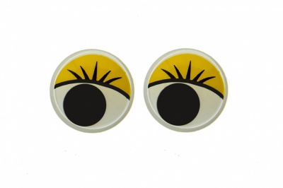 Глазки для игрушек, круглые, с бегающими зрачками, 15 мм/упак.50+/-2 шт, цв. -желтый - купить в Ставрополе. Цена: 113.01 руб.