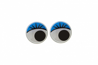 Глазки для игрушек, круглые, с бегающими зрачками, 8 мм/упак.50+/-2 шт, цв. -синий - купить в Ставрополе. Цена: 59.05 руб.