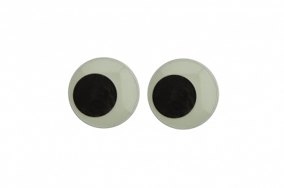 Глазки для игрушек, круглые, с бегающими зрачками, 18 мм/упак.50+/-2 шт, цв. -черно-белые - купить в Ставрополе. Цена: 41.81 руб.