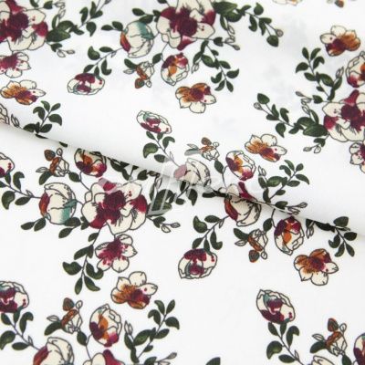 Плательная ткань "Фламенко" 23.1, 80 гр/м2, шир.150 см, принт растительный - купить в Ставрополе. Цена 264.56 руб.