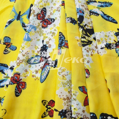 Плательная ткань "Софи" 7.2, 75 гр/м2, шир.150 см, принт бабочки - купить в Ставрополе. Цена 241.49 руб.