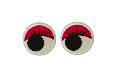Глазки для игрушек, круглые, с бегающими зрачками, 12 мм/упак.50+/-2 шт, цв. -красный - купить в Ставрополе. Цена: 95.04 руб.