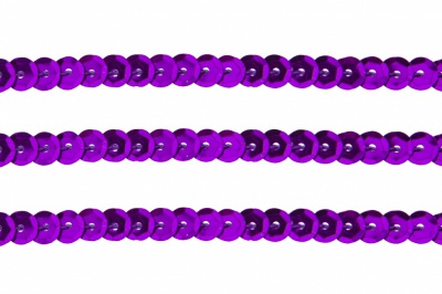 Пайетки "ОмТекс" на нитях, SILVER-BASE, 6 мм С / упак.73+/-1м, цв. 12 - фиолет - купить в Ставрополе. Цена: 300.55 руб.